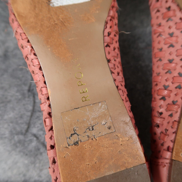 Report Shoes Womens 7 Flats Slip On Woven Peep Toe Ruffle Embellished Fashion - Picture 15 of 16